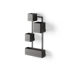 Zestaw 4 doniczek szary, CUBIKO