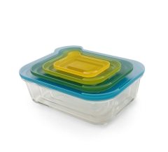 Zestaw 4 szklanych pojemników Nest™ Glass, mu