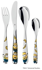 Zestaw sztućców dla dzieci 4 el., Minionki
