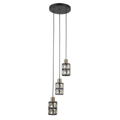 Lampa Wisz Menfi 3 x e27 40W Czarno-Złota