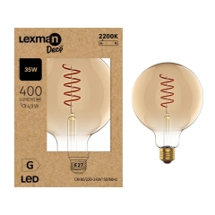 Lex E27 Fil G125 4,9W 400 lm 2,2Tk Am Gl