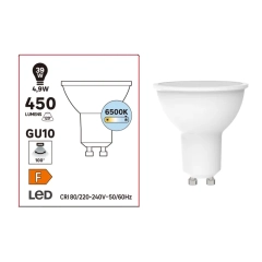 Lex Gu10 4,9W 450 lm 6,5Tk 100St mlPl