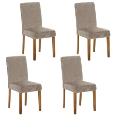 Pokrowiec na  Krzeslo 4 szt Bez Velvet