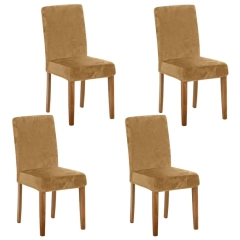 Pokrowiec na  Krzeslo 4 szt Gold Velvet