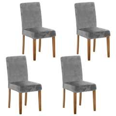 Pokrowiec na  Krzeslo 4 szt Szary Velvet