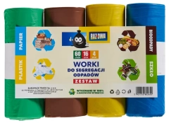 Worki na  Smieci 60  l 4  x  16 szt/Mix