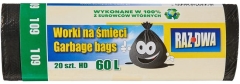 Worki na  Smieci Zwykle 60  l 20 szt/Czarne