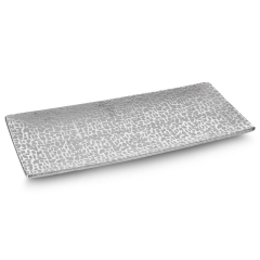 Patera Dekoracyjna Ris 31 x 14 x 3 cm Srebrna 2 szt.