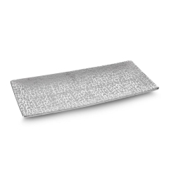 Patera Dekoracyjna Ris 39 x 17 x 3 cm Srebrna 2 szt.