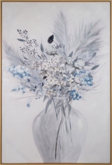 Obraz ręcznie malowany 80 x 120 cm Biały
