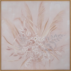 Obraz ręcznie malowany 80 x 80 cm Beżowy