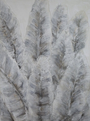 Obraz ręcznie malowany 90 x 120 cm Szary