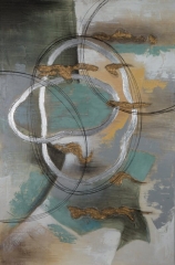 Obraz ręcznie malowany 80 x 120 cm Szary