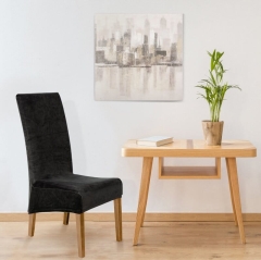 Welwetowy Pokrowiec Na Krzesło 35 x 30 x 55 cm Czarny