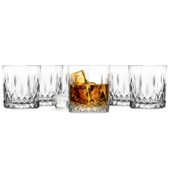 Szklanka do whisky brandy niska karbowana z osobnym szlifem 280 ml Glasmark