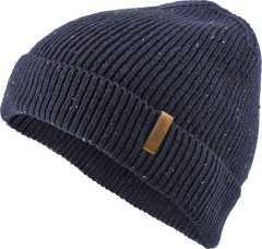 Czapka beanie z dzianiny w warkocze - Granatowa
