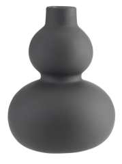 Nowoczesny wazon ceramiczny kamionka czarny 11 x 15 cm na żywe kwiaty