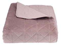Miękka Elegancka Narzuta Pled Różowa 220x240cm Pikowana na Kanapę Łóżko