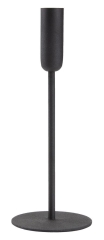 Stalowy świecznik czarny z podstawką na wysoką świecę elegancki minimalizm