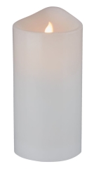 Świeca biała walec ozdobna LED na baterie wkład do znicza lampka 10x20 cm