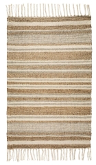 Naturalny Dywan Juta Bawełna Dywanik z Frędzlami 65x120cm Kolorowy Wzór