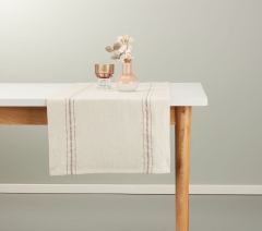 Naturalny Bawełniany Bieżnik z Lnem 38x150 Naturalny Boho na Stół Elegancki