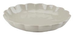 Talerz misa z falowanym rantem piaskowa Ś23xW4 cm ceramiczna na sałatkę
