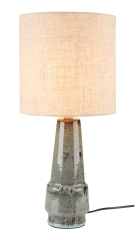 Przepiękna Lampa Porcelanowy Stojak z Lnianym Kloszem E14 Naturalna Boho