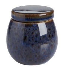 Pojemnik Ceramiczny Kamionka Niebieski 9x9 cm na Szafkę do Łazienki Toalety
