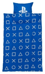 Pościel Bawełniana Playstation Gamerska Dwustronna 140x200 Kołdra Poszewka