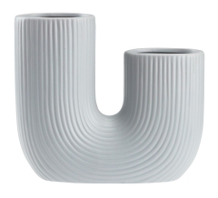 Wazon na kwiaty ceramiczny błękitny o 2 końcach nowoczesny design 2 otwory