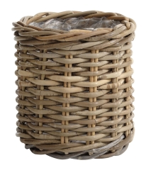 Rattanowa Osłonka Doniczka na Rośliny do Domu Ogrodu Boho Naturalna 38cm