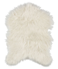 Dywan dywanik sztuczna skóra biała 50x70 futerko włochacz na fotel krzesło