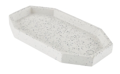 Taca dekoracyjna ozdobna cement w niereguralny kształt 14x25cm biały kamień