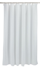 Zasłona prysznicowa gotowa na kółka haczyki biała 180 x 200 cm do łazienki
