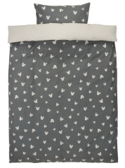 Pościel Bawełniana Myszka Mickey 140x200 Szara Disney dla Dzieci na Zamek