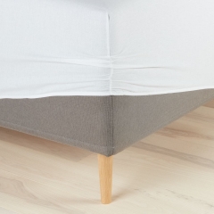 Prześcieradło z gumką na materac bawełna 90 x 200 x 30 cm białe hotelowe