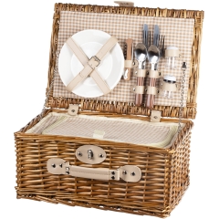 Wiklinowy Kosz Piknikowy Termiczny Dla 2 Osób Sztućce Talerze