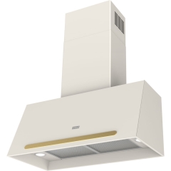 Okap ścienny biały perłowy 700 mm z energooszczędnym oświetleniem LED i trzema biegami