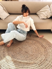 Dywan Harmonic M z Trawy Morskiej, Ręcznie Robiony, Ø150cm