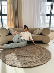 Dywan Harmonic z Trawy Morskiej, Balijski Rękodzieło, Ø 200 cm