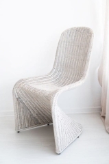 Fotel Oriana Ręcznie Robiony z Rattanu, Szary - Idealny do Salonu