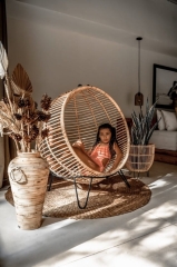 Fotel Rattanowy Ball Wiszący/Stojący dla Dziecka - Naturalny