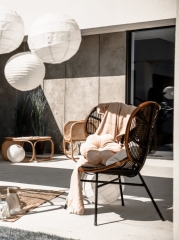 Fotel Rattanowy Benjamin - Eko Design, Czekoladowy, Ręczny Splot