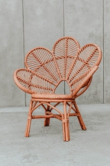 Fotel Rattanowy Kwiat Model B Karmel - Ręcznie Robiony, Naturalny