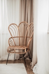 Fotel Rattanowy Lotus - Ręcznie Robiony, Naturalny Rattan, Metal