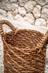 Kosz Zorria S - Naturalny Hiacynt Wodny, Styl Boho 40cm