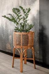 Kwietnik Rattanowy POLLIE M Karmelowy - Styl BOHO Handmade