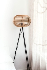 Lampa Podłogowa MOON Rattanowa Ręcznie Robiona 148cm
