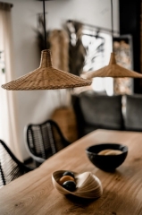 Lampa Rattanowa Sutter Ręcznie Robiona, Naturalny Rattan 20x47cm